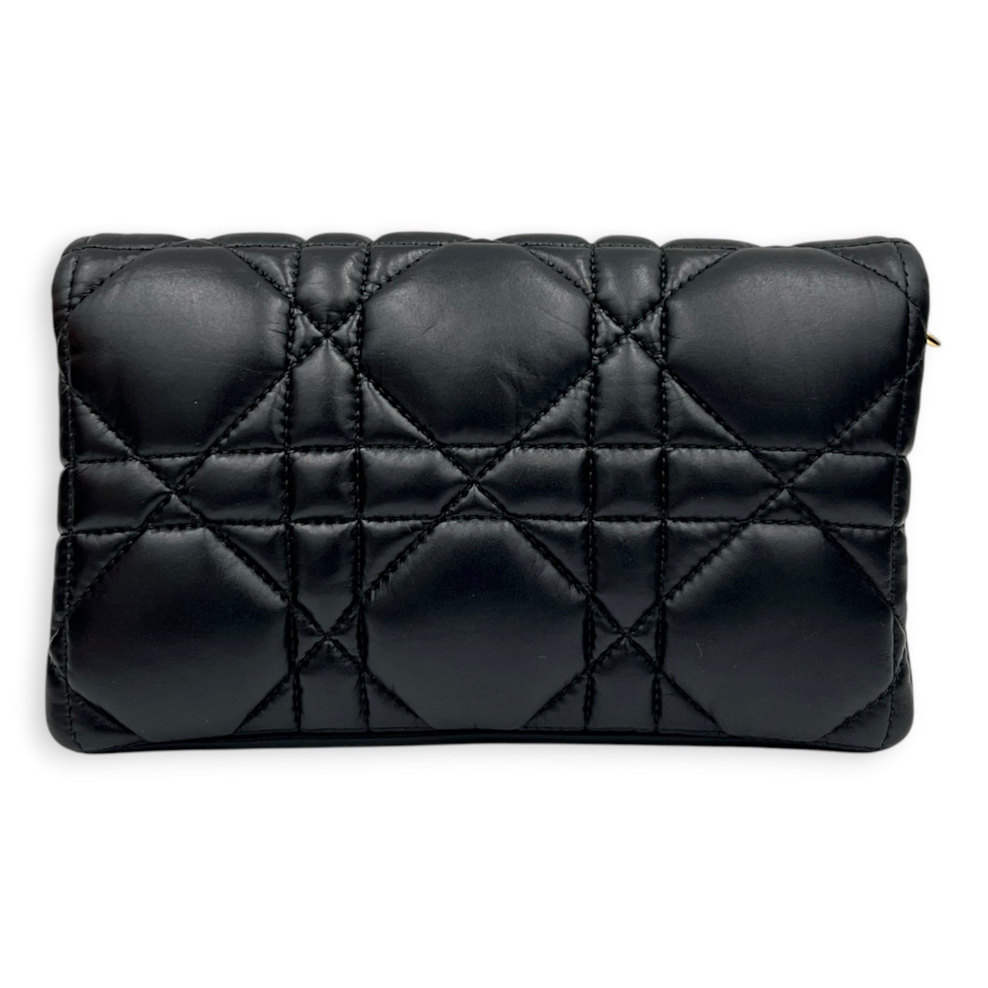 Caro Shoulder Bag Mini Black in Calfskin, Gold hardware