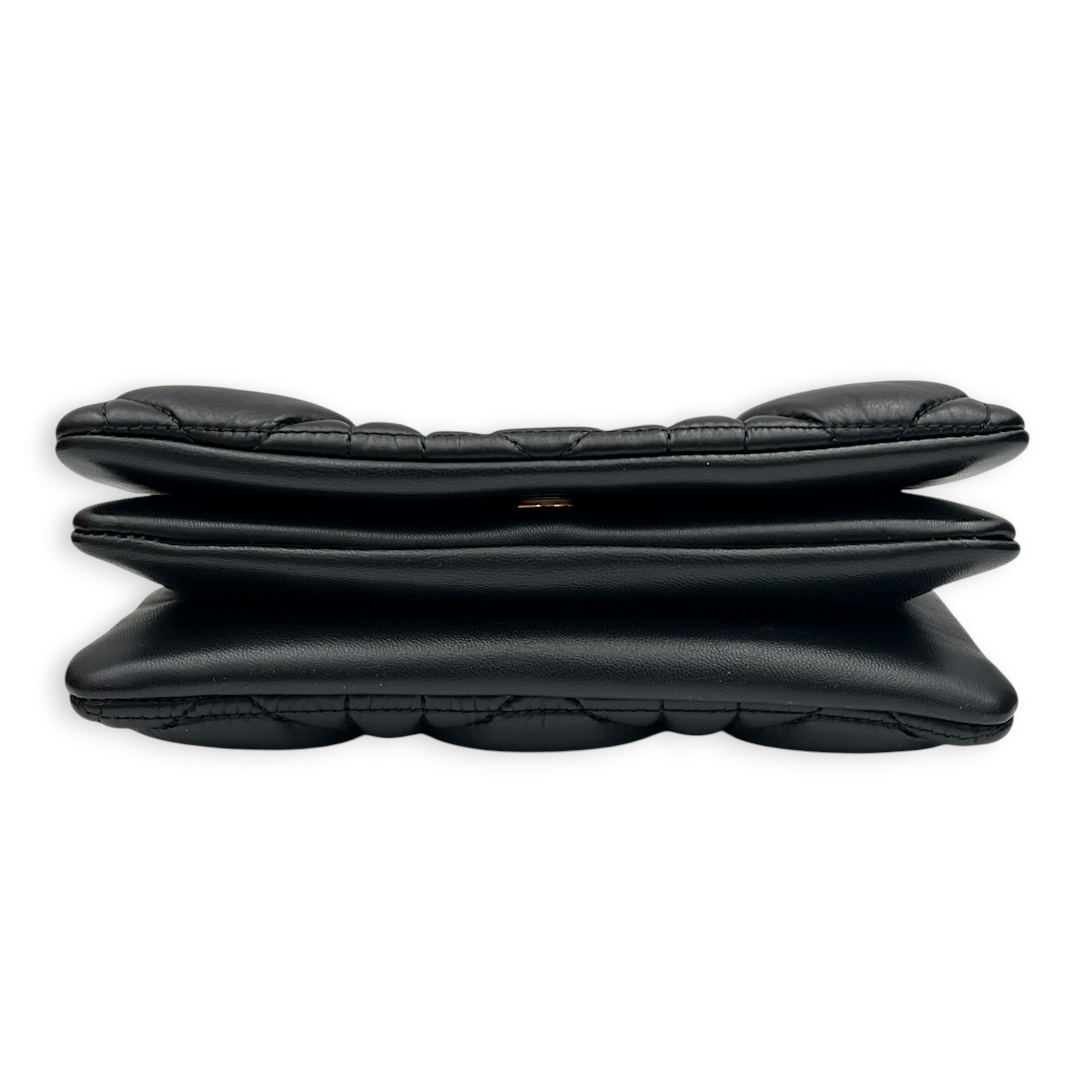 Caro Shoulder Bag Mini Black in Calfskin, Gold hardware