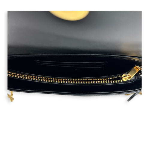 Caro Shoulder Bag Mini Black in Calfskin, Gold hardware
