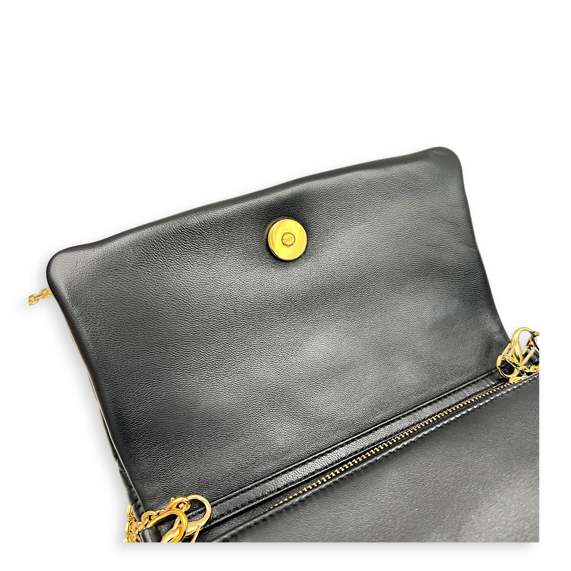 Caro Shoulder Bag Mini Black in Calfskin, Gold hardware