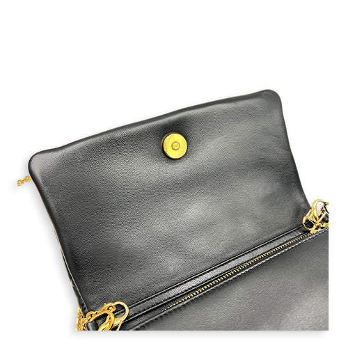 Caro Shoulder Bag Mini Black in Calfskin, Gold hardware