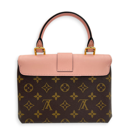 Locky Top Handle Bag Brown in Monogram Coated Canvas, Gold hardware