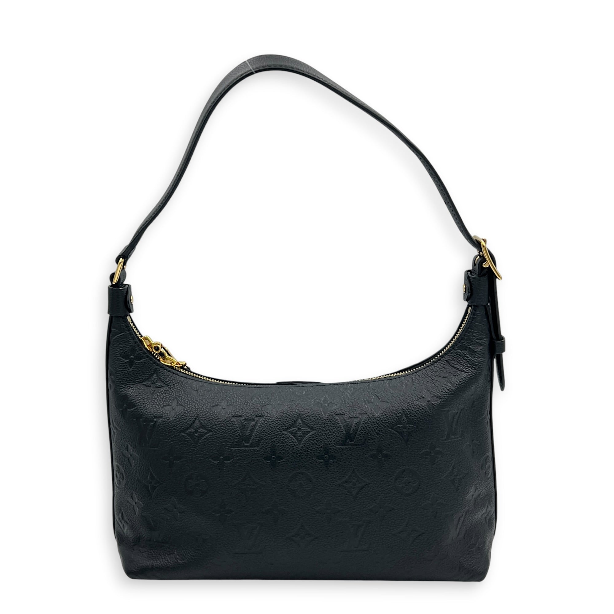 Sac Sport NM Shoulder Bag Black in Empreinte Leather, Gold hardware