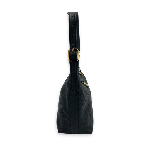 Sac Sport NM Shoulder Bag Black in Empreinte Leather, Gold hardware