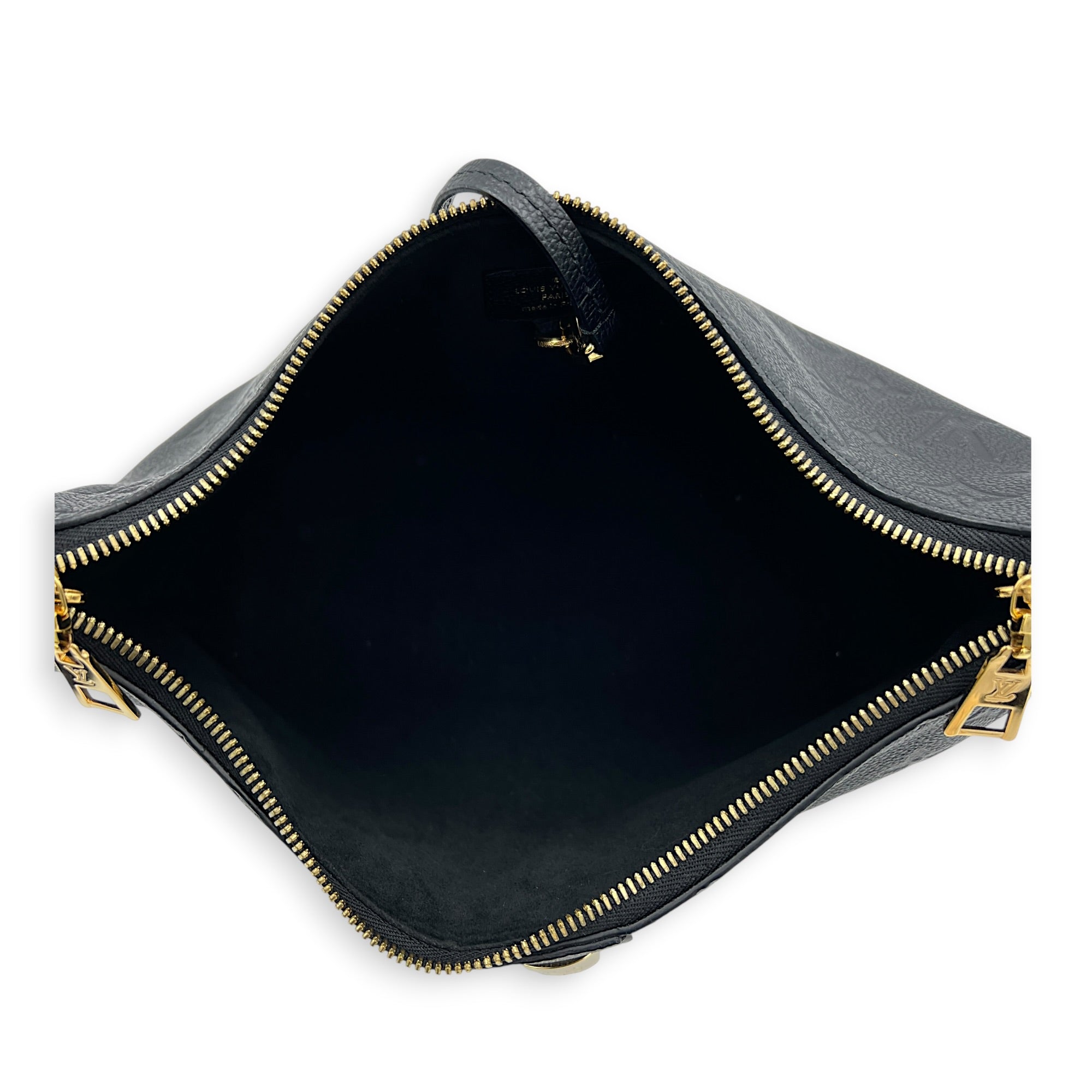 Sac Sport NM Shoulder Bag Black in Empreinte Leather, Gold hardware