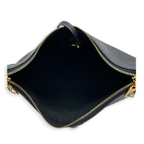 Sac Sport NM Shoulder Bag Black in Empreinte Leather, Gold hardware