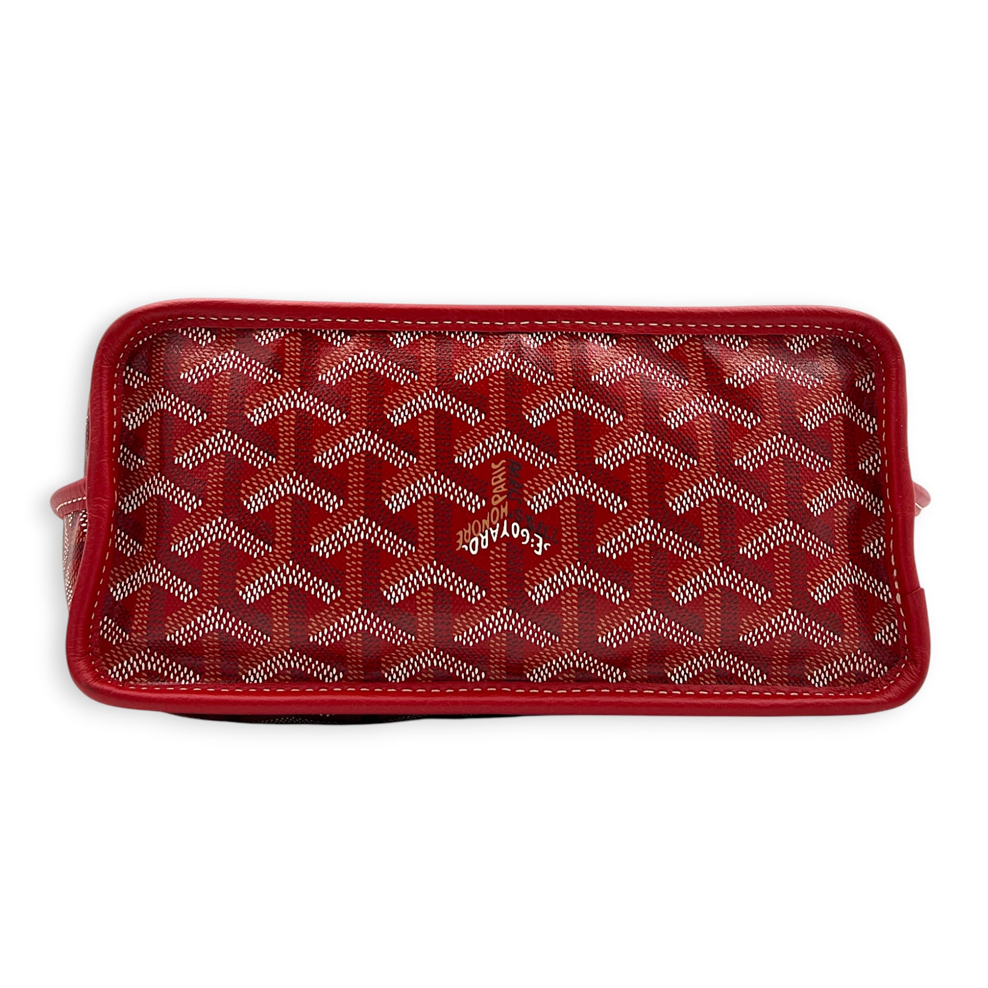 Anjou Top Handle Bag Red in Coated Canvas, Silver hardware