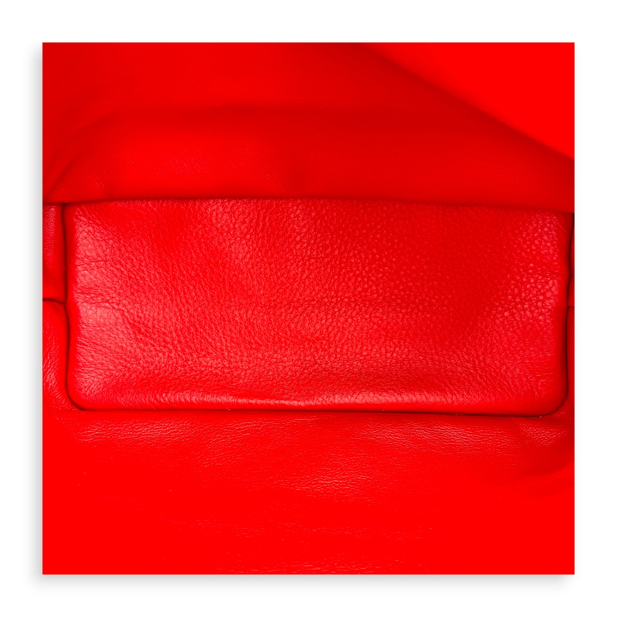 Anjou Top Handle Bag Red in Coated Canvas, Silver hardware