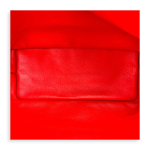 Anjou Top Handle Bag Red in Coated Canvas, Silver hardware