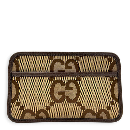 GG Jumbo Camera Shoulder Bag Brown in Canvas, Gold hardware