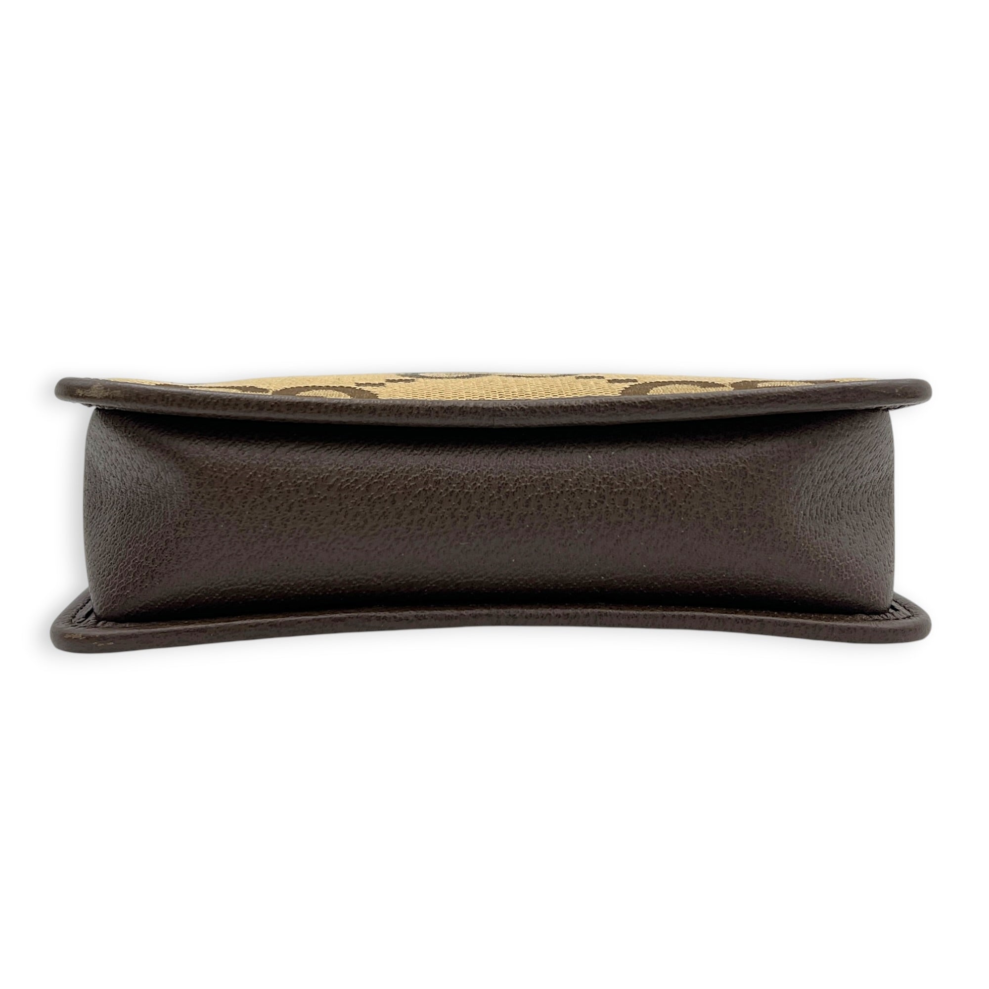 GG Jumbo Camera Shoulder Bag Brown in Canvas, Gold hardware