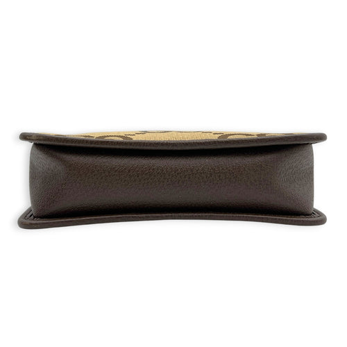 GG Jumbo Camera Shoulder Bag Brown in Canvas, Gold hardware