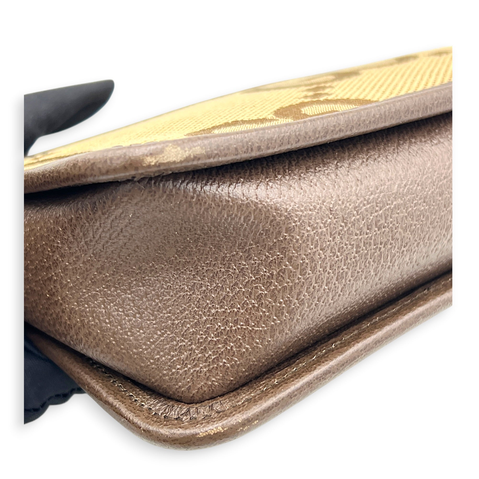 GG Jumbo Camera Shoulder Bag Brown in Canvas, Gold hardware