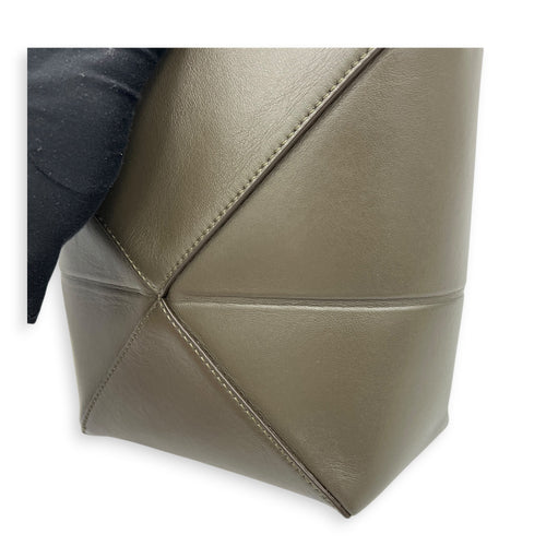 Puzzle Fold Tote Bag Mini Green in Calfskin, Gold hardware