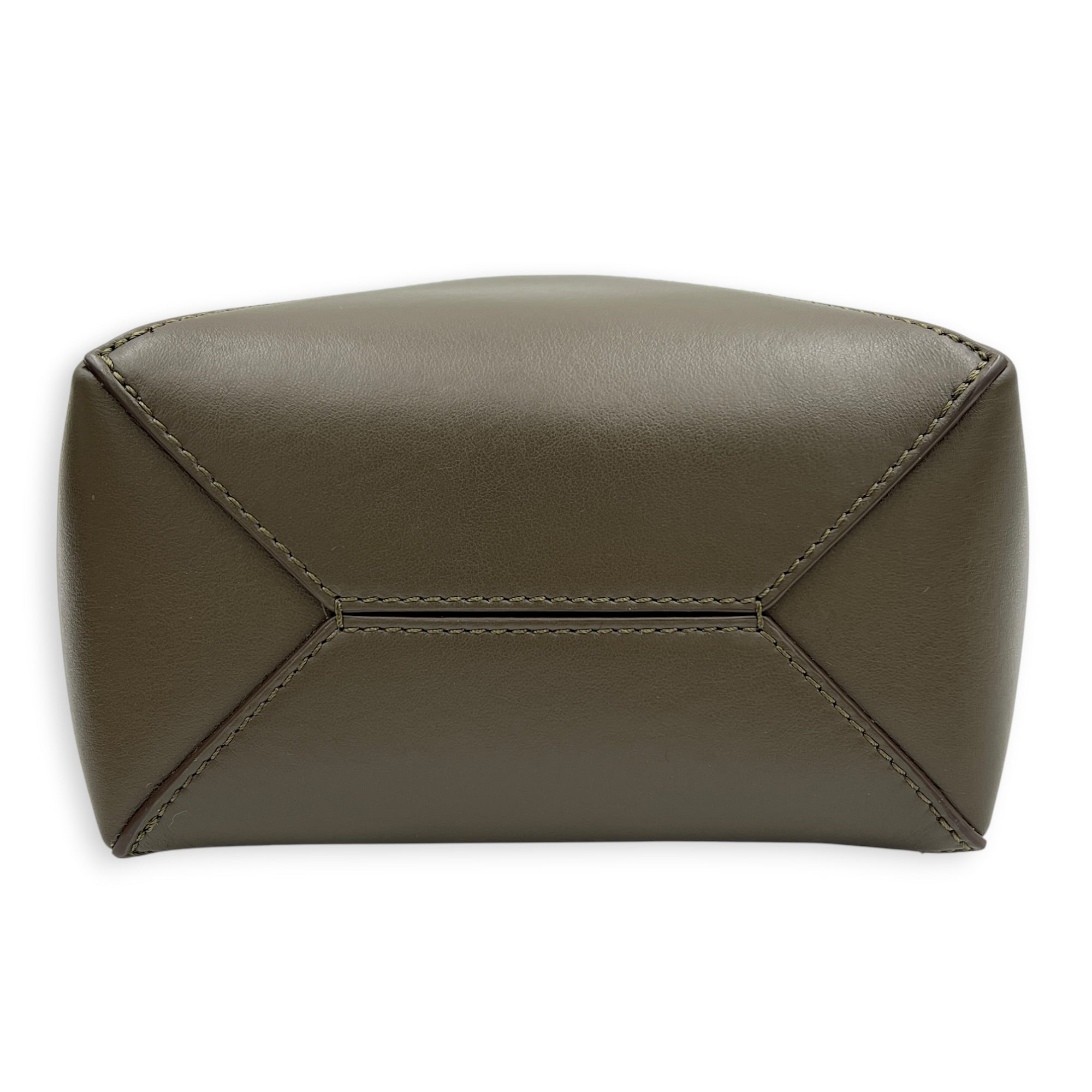 Puzzle Fold Tote Bag Mini Green in Calfskin, Gold hardware