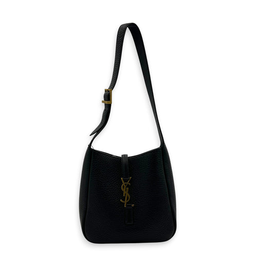 Le 5 A 7 Shoulder Bag Baby Black in Calfskin, Gold hardware