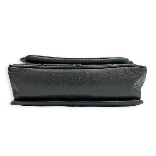 Niki Baby Grey Shoulder Bag in Calfskin, Ruthenium hardware
