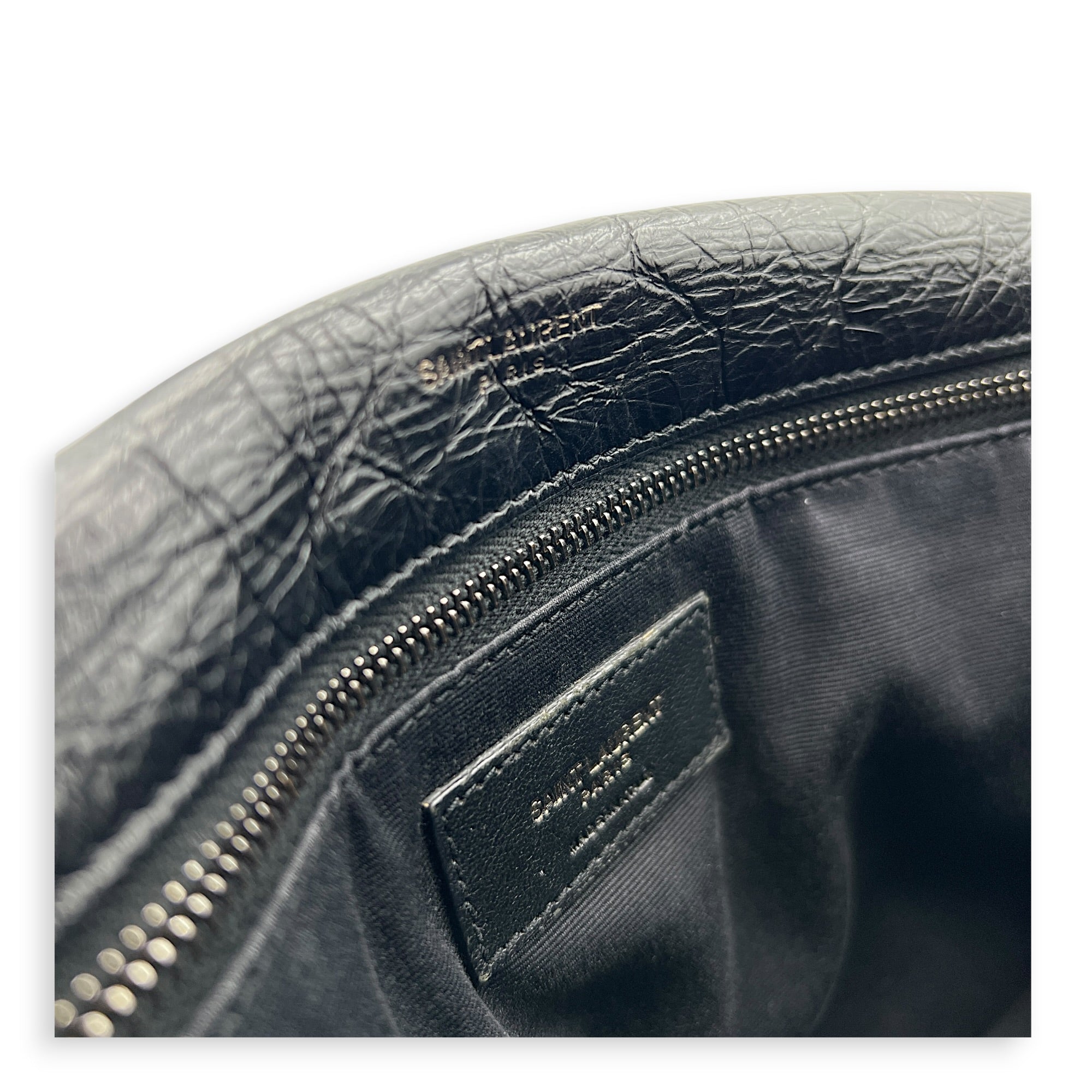 Niki Shoulder Bag Black in Calfskin, Ruthenium hardware