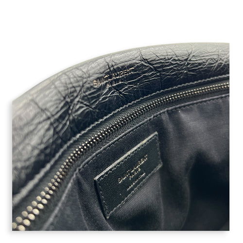 Niki Shoulder Bag Black in Calfskin, Ruthenium hardware