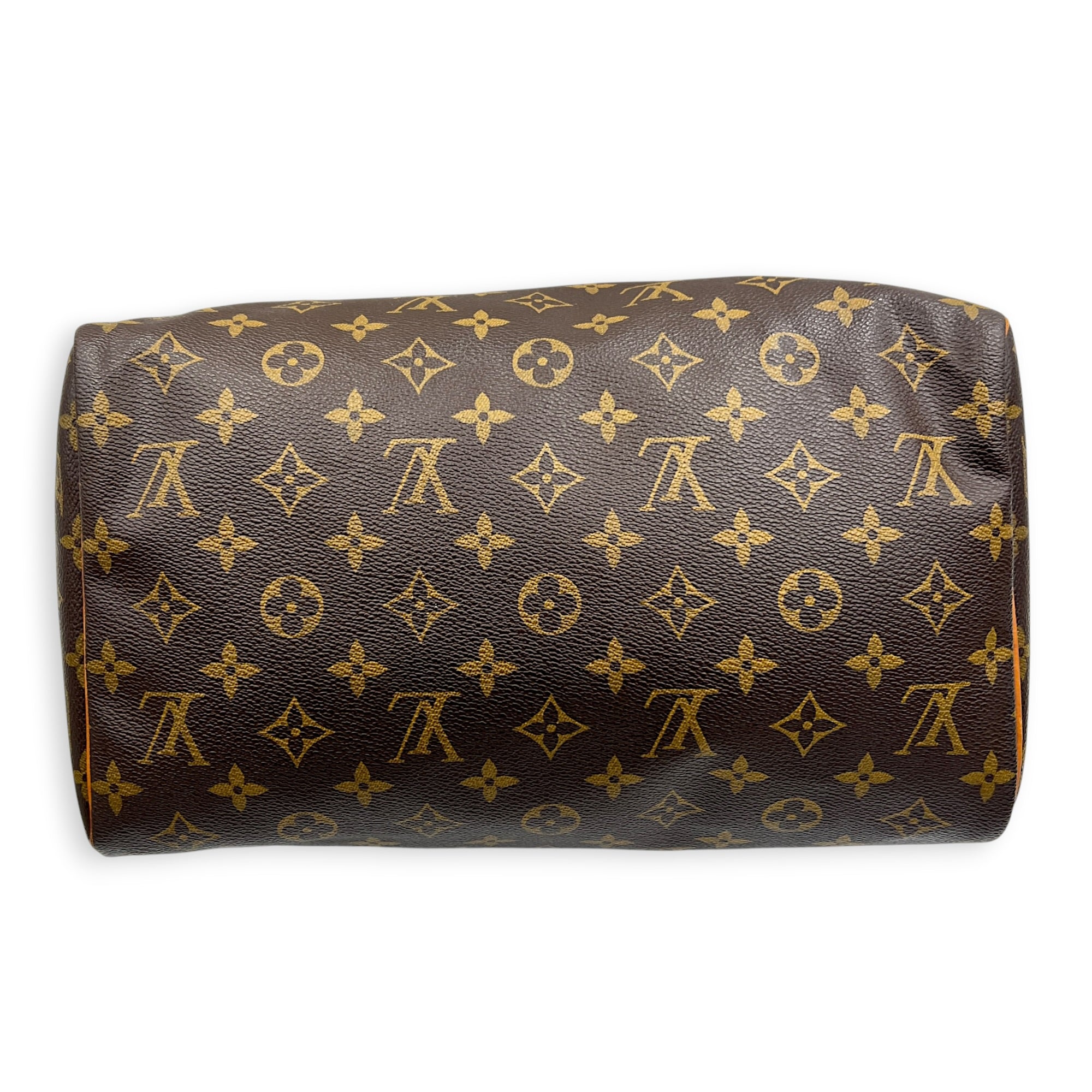 Speedy 25 Brown Top Handle Bag in Monogram Coated Canvas, Gold hardware