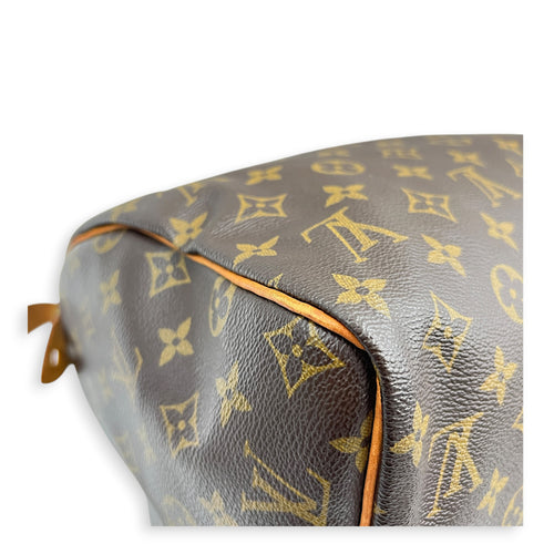 Speedy 25 Brown Top Handle Bag in Monogram Coated Canvas, Gold hardware