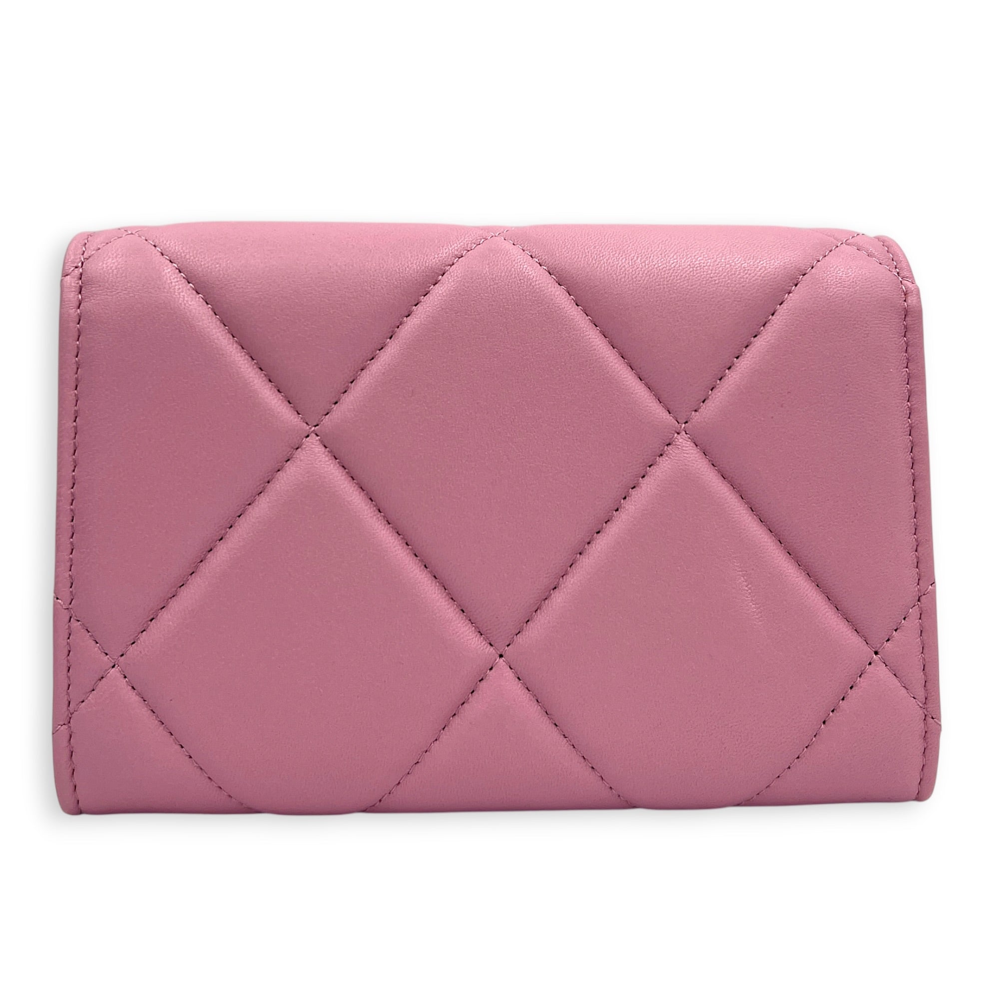 C19 Pink Wallet in Lambskin, Gold hardware