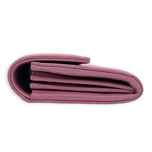 C19 Pink Wallet in Lambskin, Gold hardware