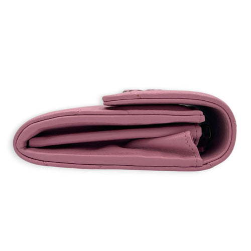 C19 Pink Wallet in Lambskin, Gold hardware