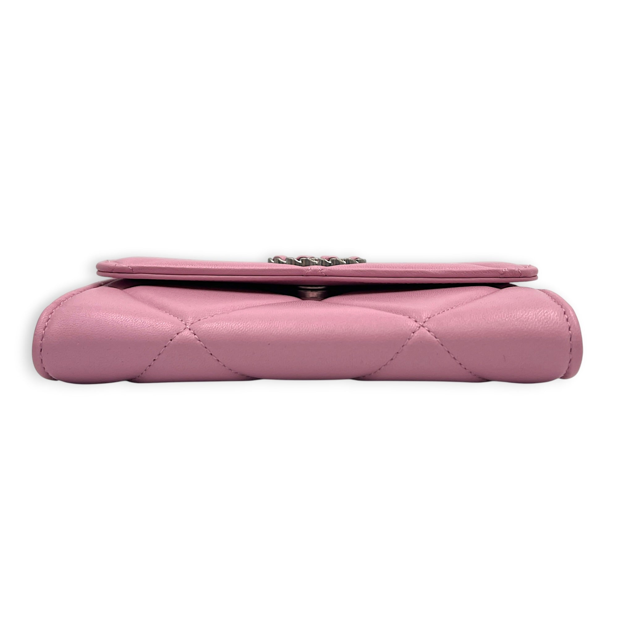 C19 Pink Wallet in Lambskin, Gold hardware