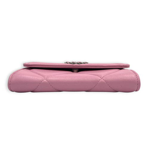 C19 Pink Wallet in Lambskin, Gold hardware