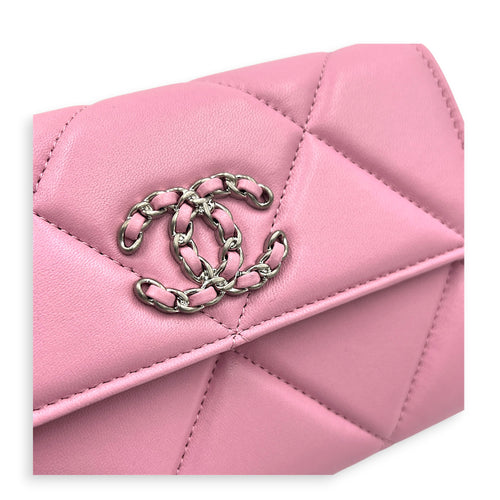 C19 Pink Wallet in Lambskin, Gold hardware