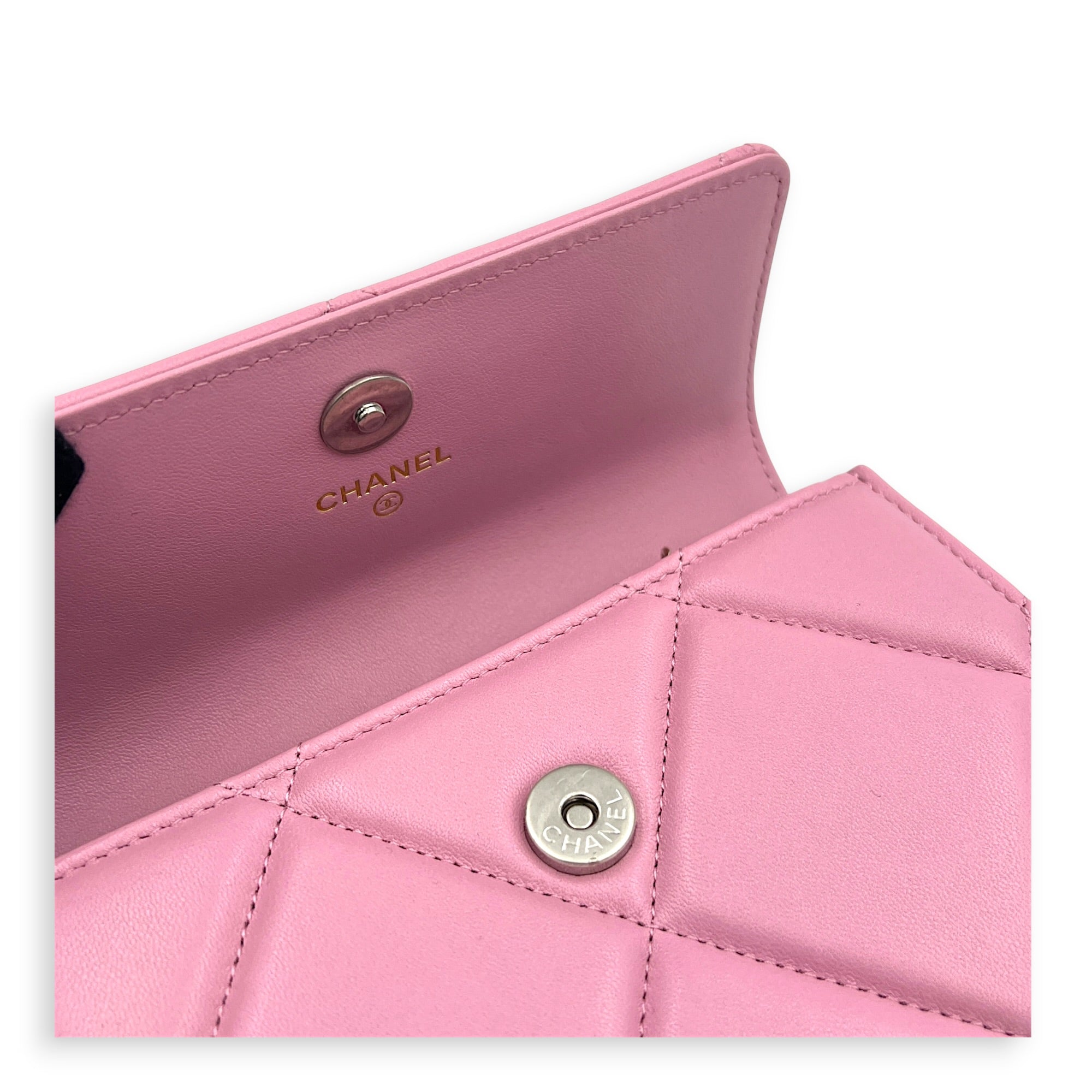 C19 Pink Wallet in Lambskin, Gold hardware