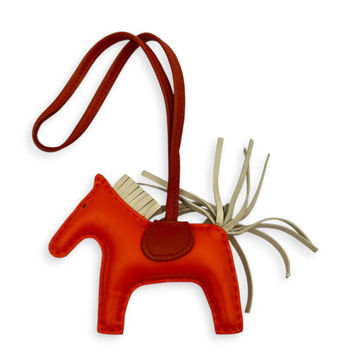 Rodeo PM Orange Poppy/ Craie/ Cornaline Bag Accessory in Swift