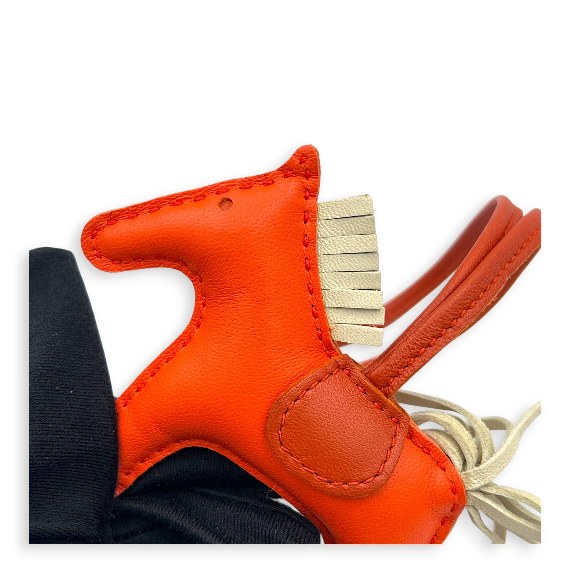 Rodeo PM Orange Poppy/ Craie/ Cornaline Bag Accessory in Swift