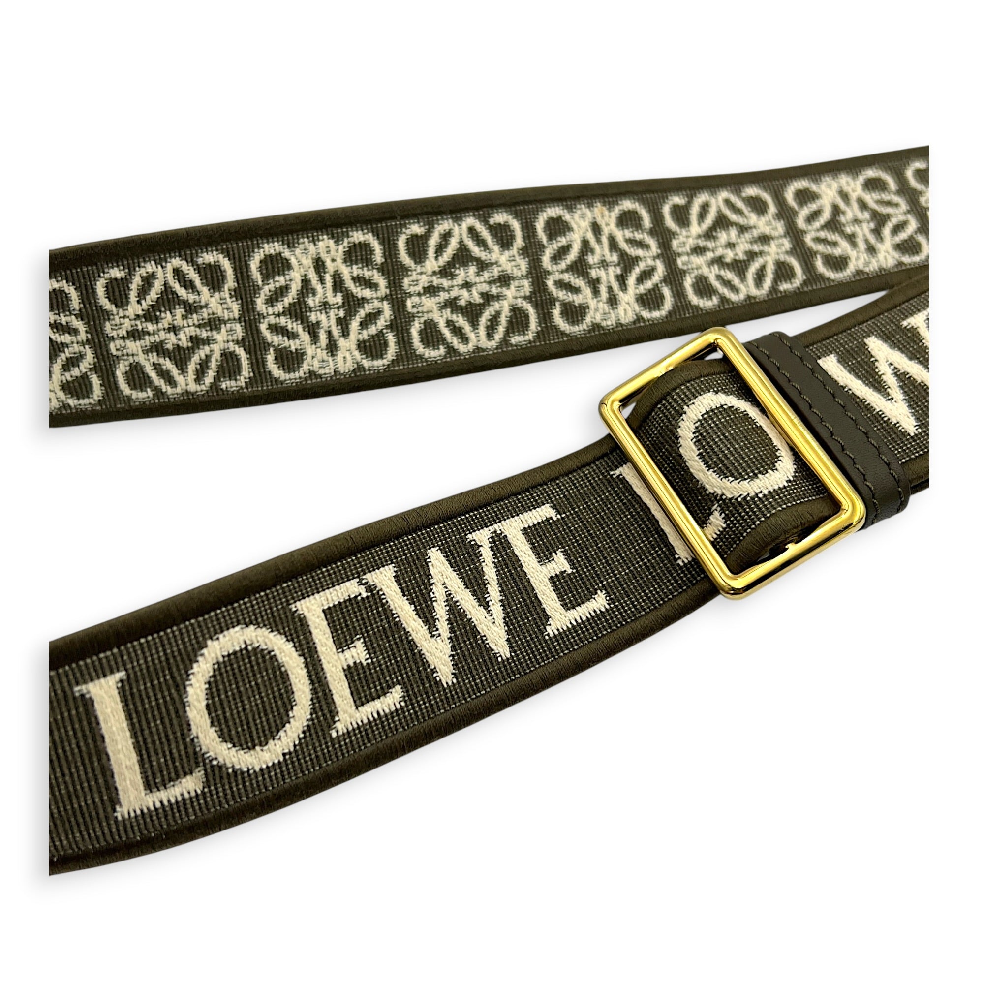 Anagram Green Strap in Jacquard, Gold hardware