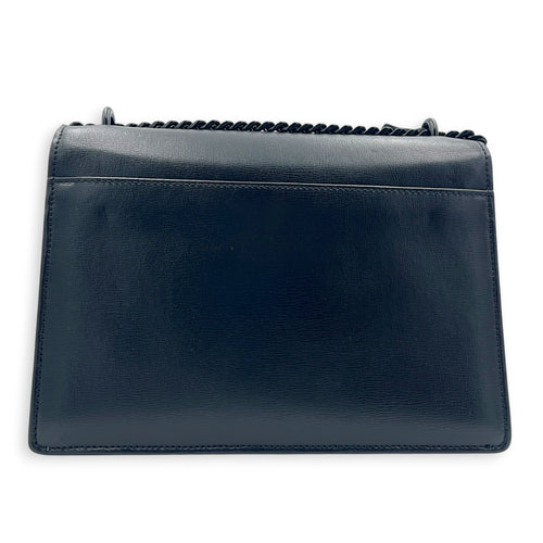 Sunset Shoulder Bag Black in Calfskin, Monochrome hardware