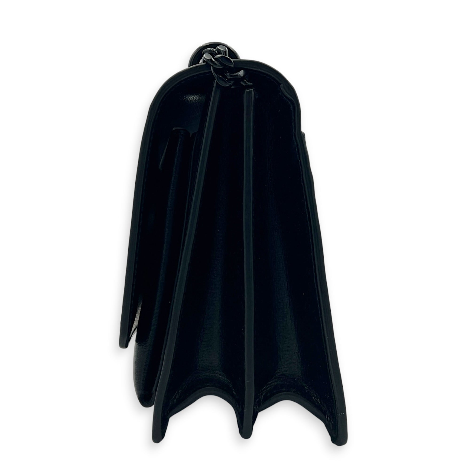 Sunset Shoulder Bag Black in Calfskin, Monochrome hardware