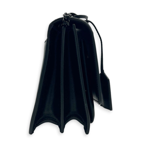 Sunset Shoulder Bag Black in Calfskin, Monochrome hardware