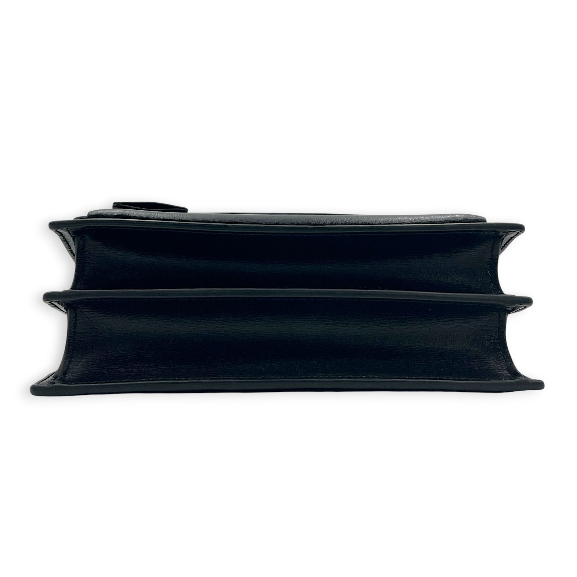 Sunset Shoulder Bag Black in Calfskin, Monochrome hardware