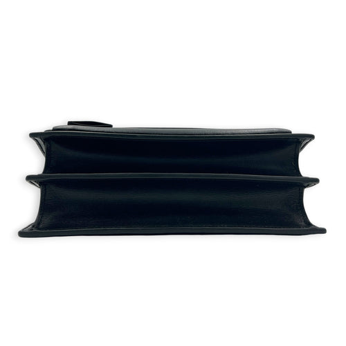 Sunset Shoulder Bag Black in Calfskin, Monochrome hardware