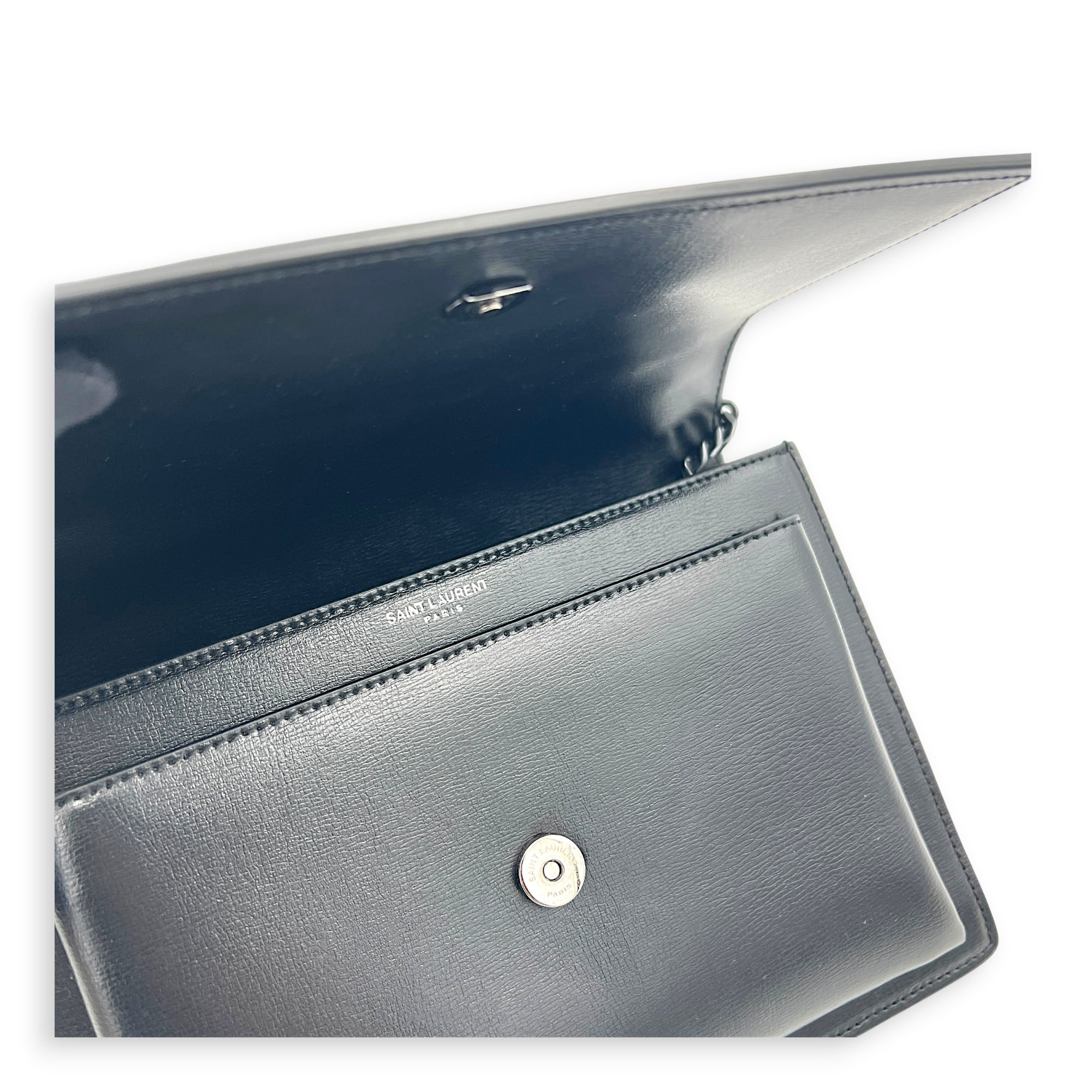 Sunset Shoulder Bag Black in Calfskin, Monochrome hardware