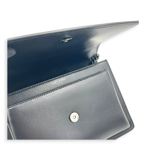 Sunset Shoulder Bag Black in Calfskin, Monochrome hardware