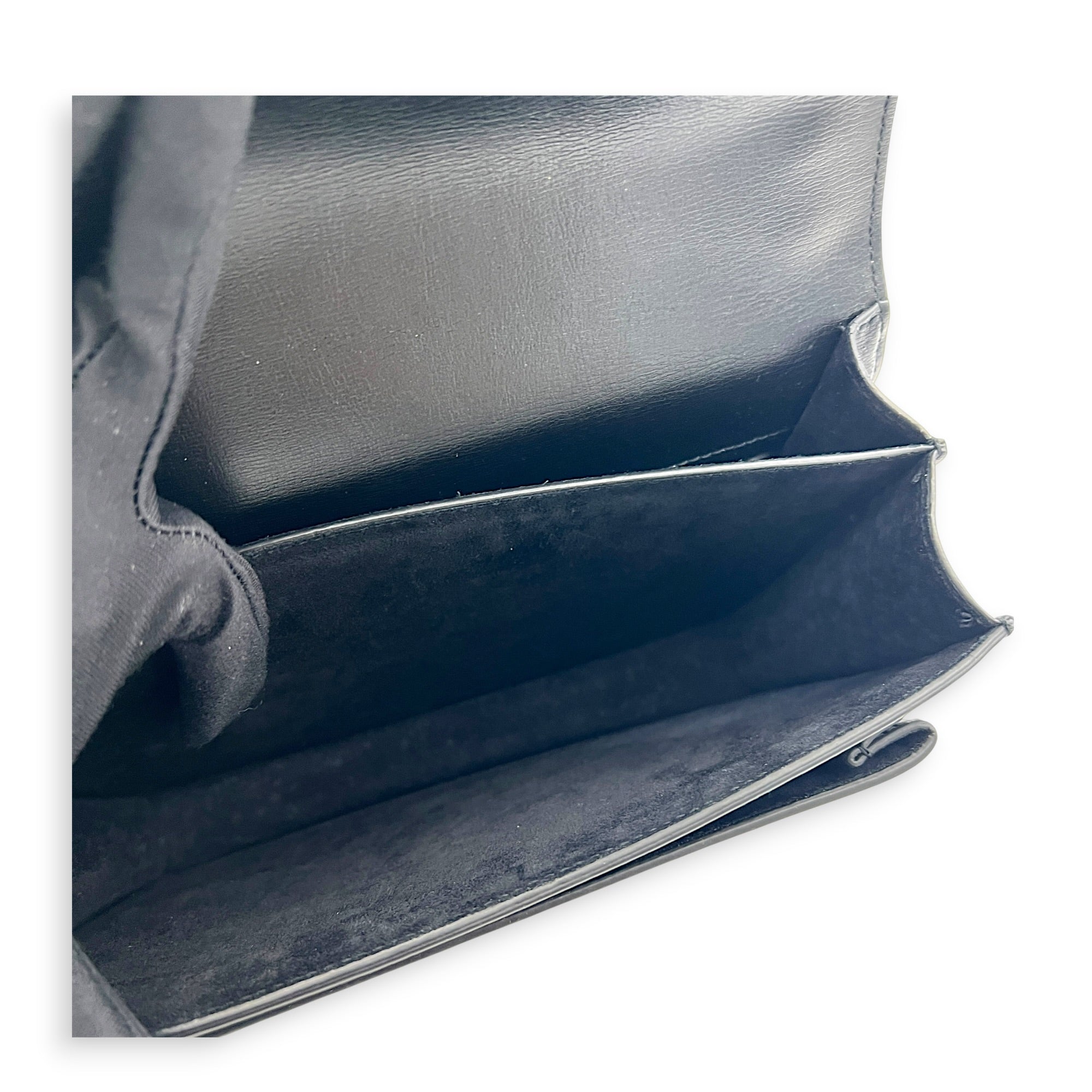 Sunset Shoulder Bag Black in Calfskin, Monochrome hardware