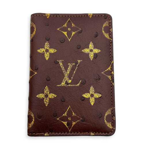 Pocket Organizer Brown Wallet in Ostrich