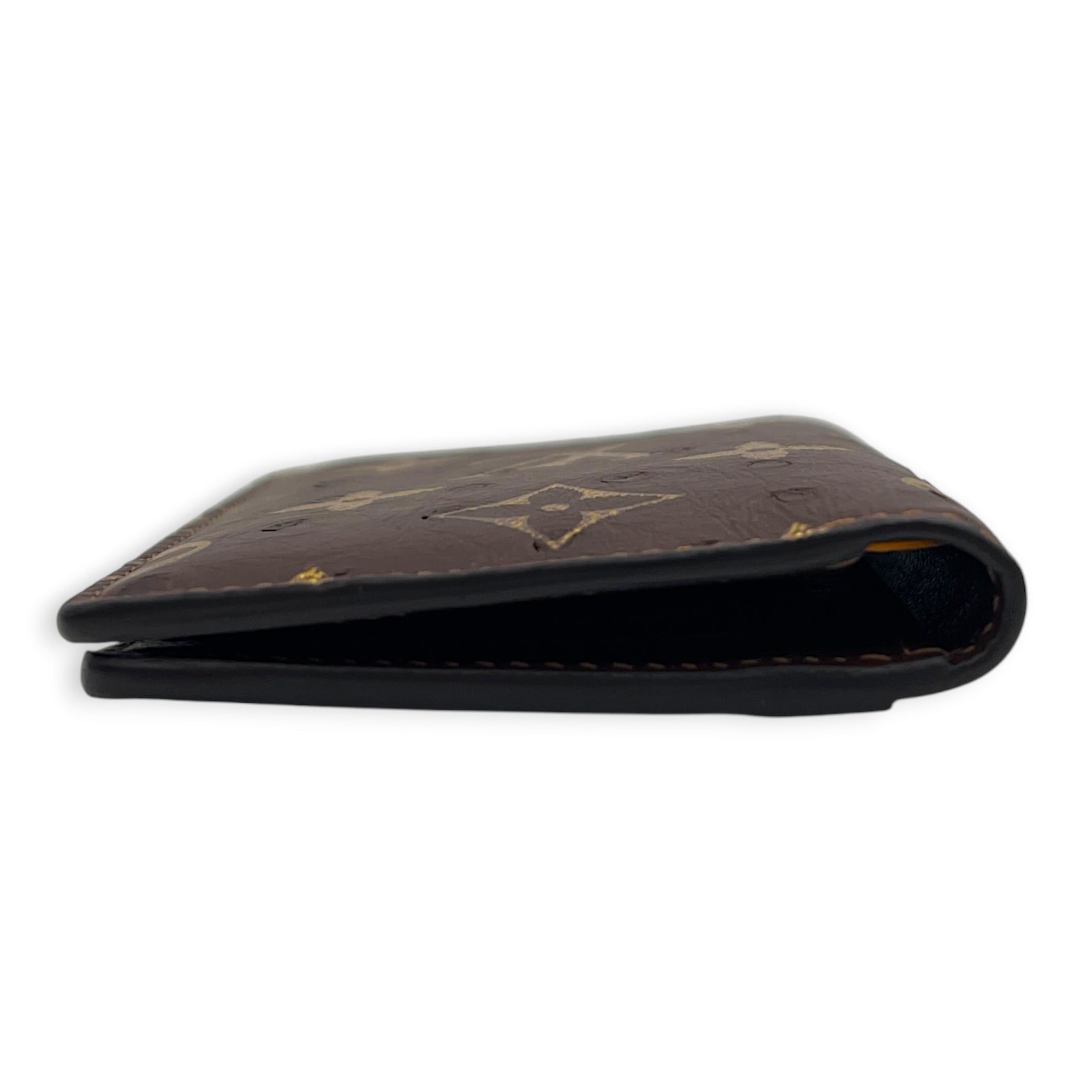 Pocket Organizer Brown Wallet in Ostrich