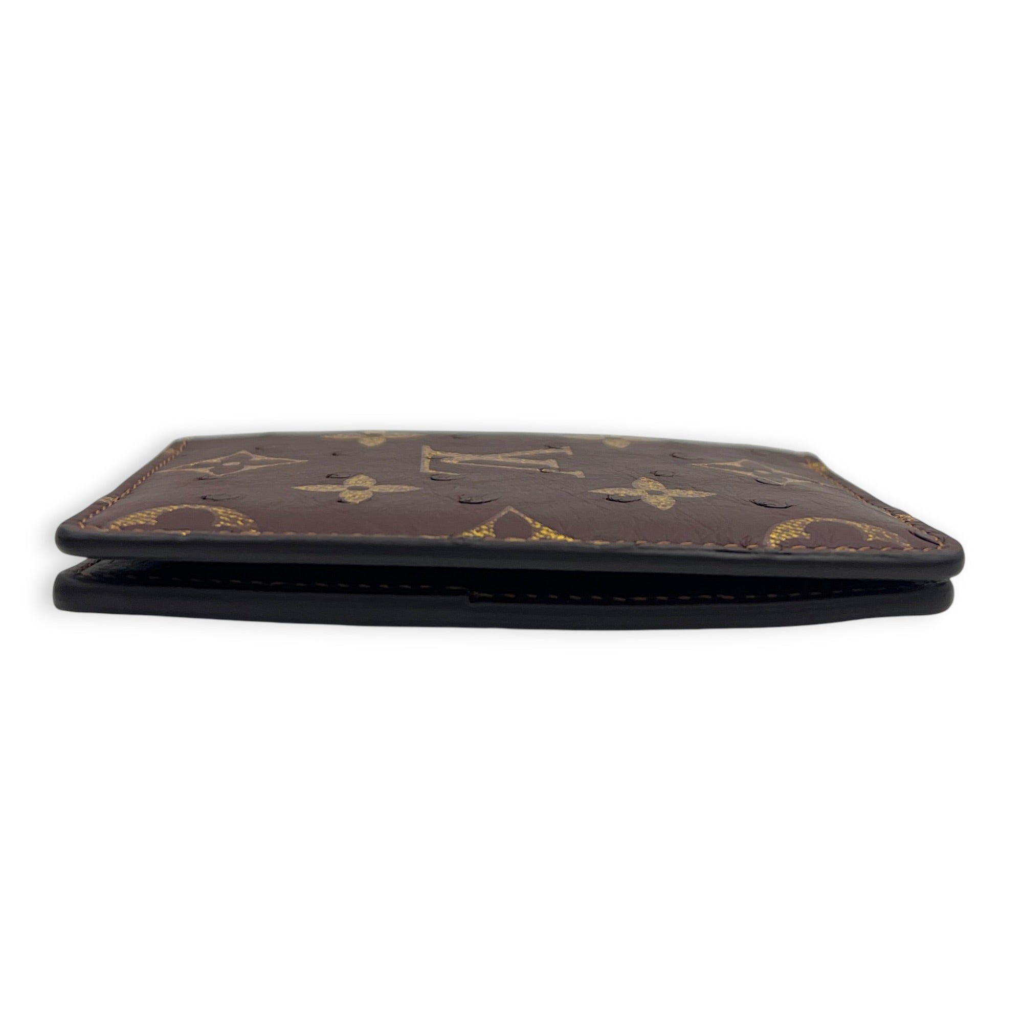 Pocket Organizer Brown Wallet in Ostrich