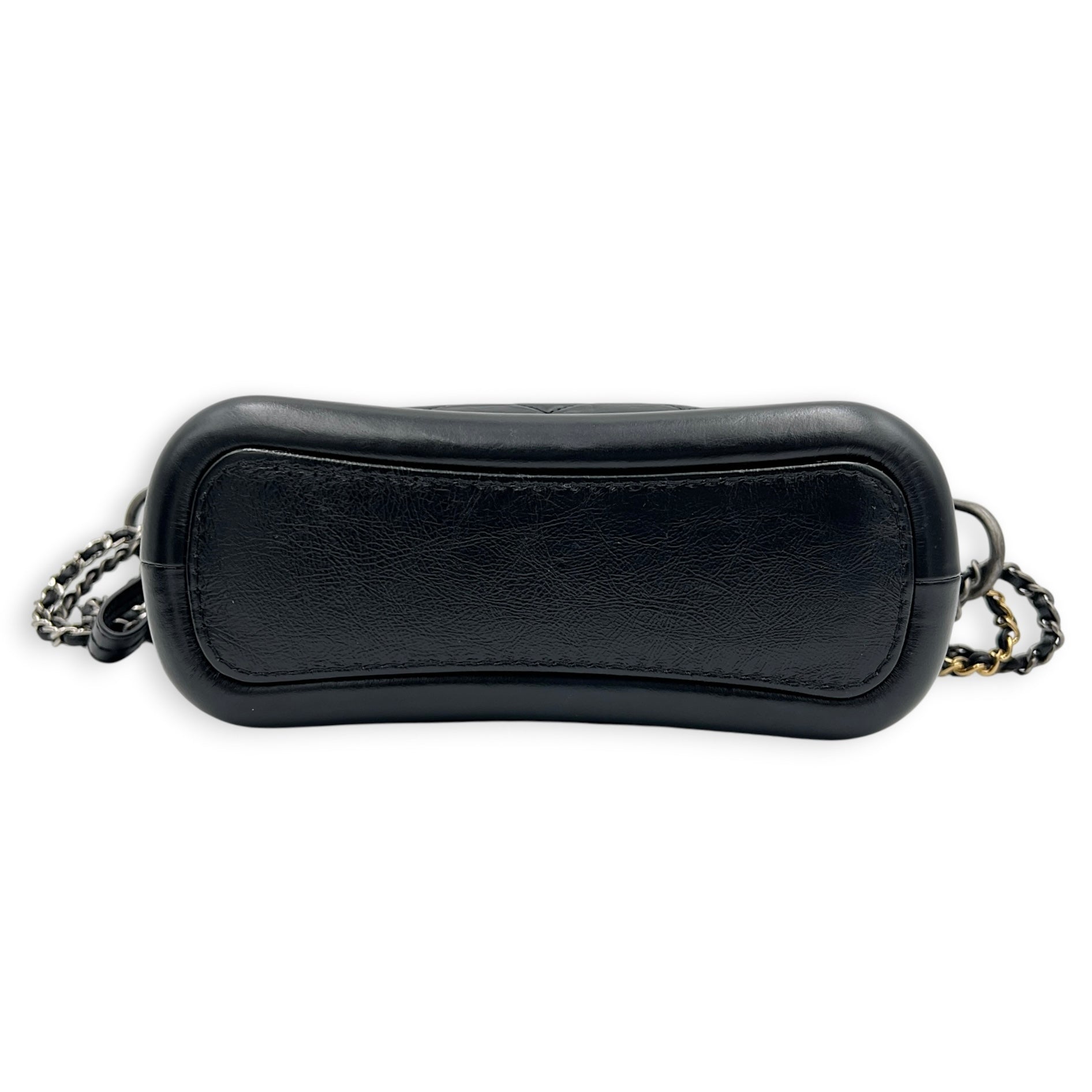 Gabrielle Small Black Shoulder Bag in Calfskin, Mixed hardware