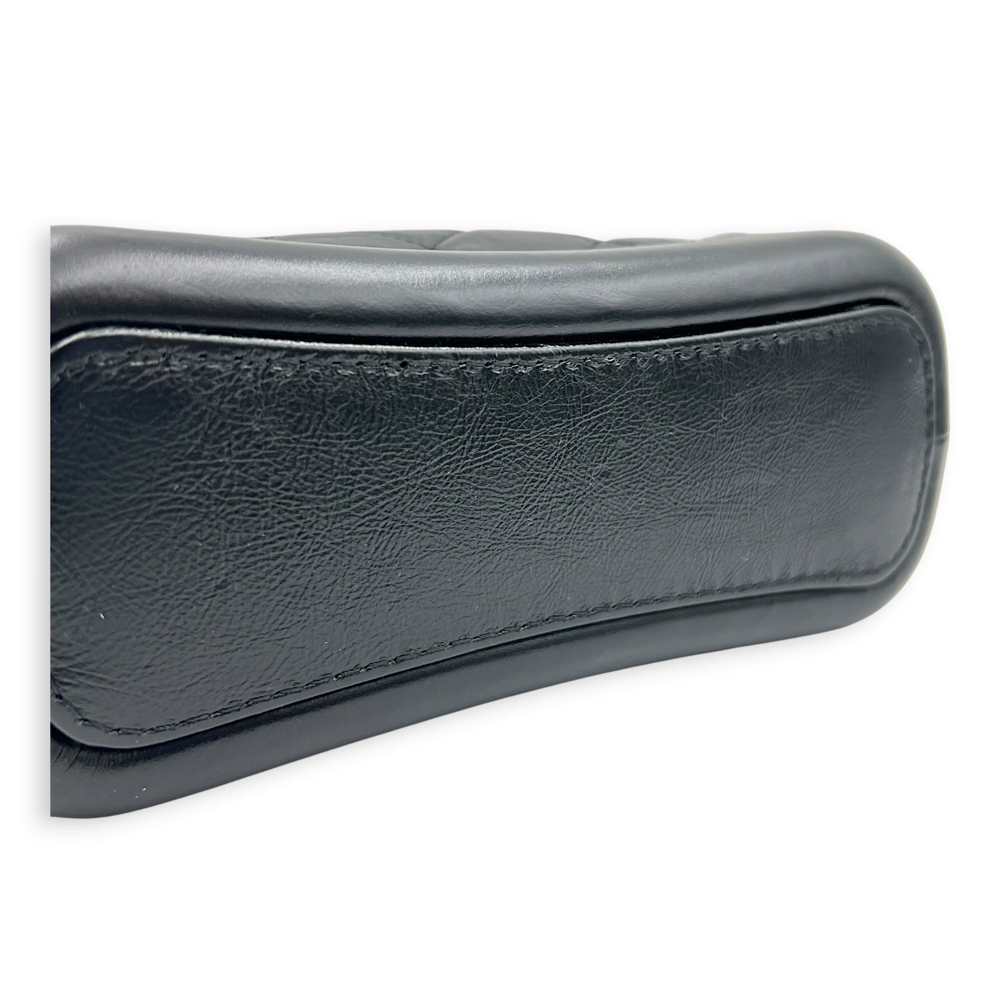 Gabrielle Small Black Shoulder Bag in Calfskin, Mixed hardware