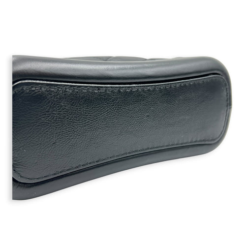 Gabrielle Small Black Shoulder Bag in Calfskin, Mixed hardware