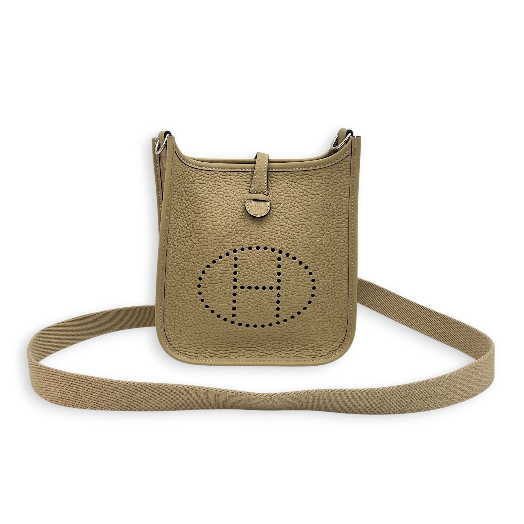 Evelyne Mini Trench Crossbody Bag in Clemence, Gold hardware